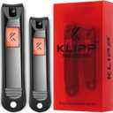 Nail Clipper Set for Men and Women, KLIPP Arched Zinc Alloy Nail Clippers with Built in Fingernail Files on Non-Slip Levers  Trim and Shape Finger and Toe Nails with Travel Nail Care Kit