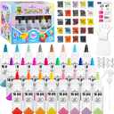 2 x 24 Colors Tie Dye Kit, Tie Dye Set for Kids, Pre-Filled Bottles, Non Toxic Permanent Fabric Dye Art Set, Easy DIY Fabric Art - Create Fun (24 Colors)