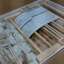 Atoping Wooden Baby Playpen 50 × 50 Inches, Foldable Playpen Fence with Cute Digital Blocks & Storage Bag, Wooden Baby Gate, Multi-Shape Play Yard for Babies and Toddlers Indoor Outdoor