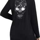 Women Cardigan Tops Long Sleeve Open Front Back Cutout Shirts Sexy Gothic Cardigan Small