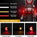 PSLER Motorcycle Front Rear Bullet LED Turn Signal Indicator Lights Integrated Brake Running Light Mount Kit with Bracket for Sportster XL883 XL1200 1992-later, Black