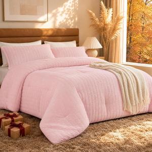 Quataly Oversized Queen Comforter Set 3PCS Seersucker Lightweight Bed Set, Queen XL