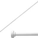 White Shower Curtain Rod Adjustable 43-74 Inch, 1 Inch Diameter Spring Tension Curtain Rod No Drilling Required, Rust-Proof Non-Slip Shower Curtain Rod