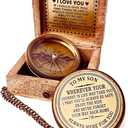 Inspiration Gift for Men Women Engraved Compass - Go Confidently - Thoreau Quote, You're Awesome Employee, Coworker Meaningful Gift for him her