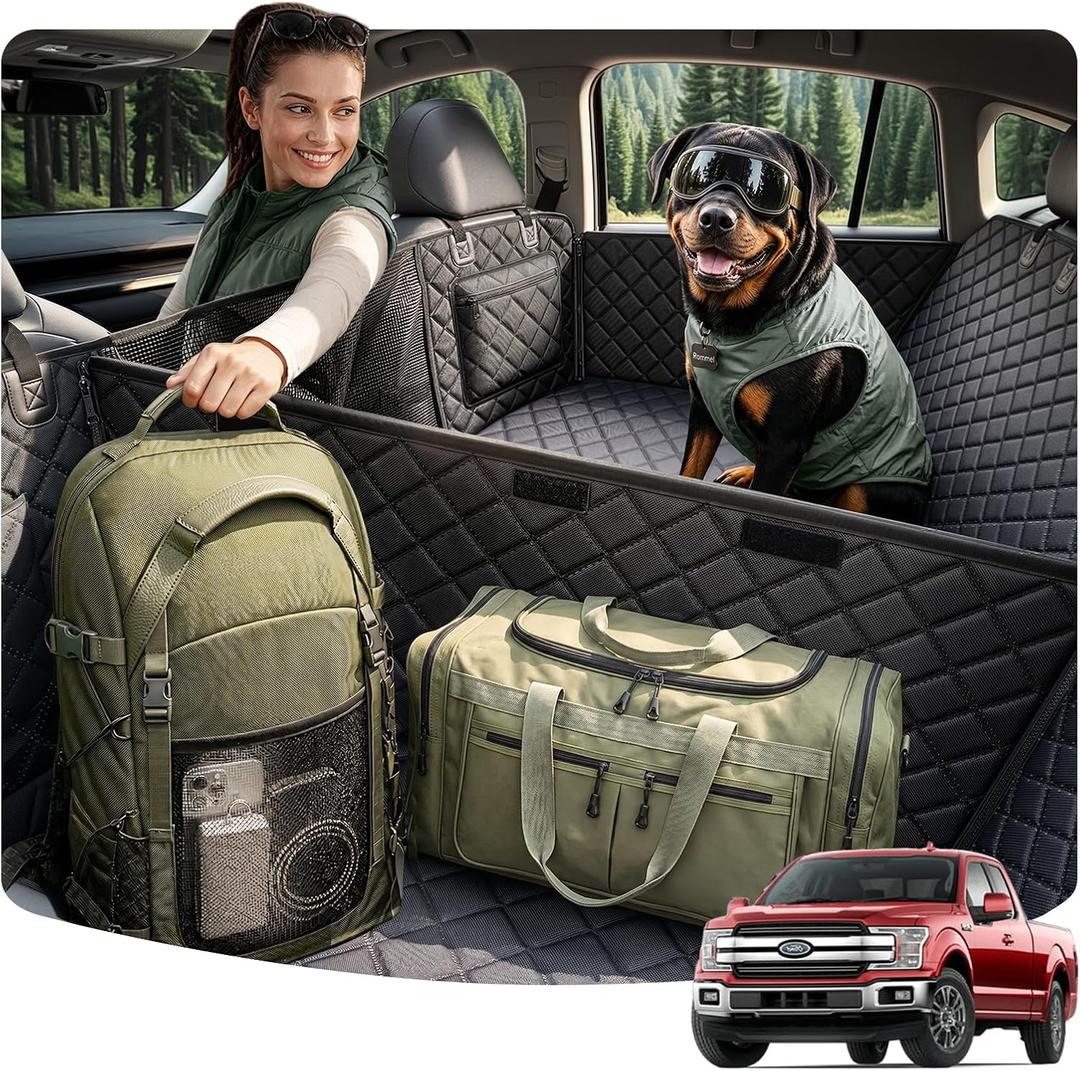 Rorhxia XL Dog Truck Seat Cover for Back Seat with Road Trip & Daily Mode