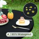 2 Pack Round Fitted Tablecloth 5ft Stretch Spandex Table Cover 60 Inch Black Washable Table Cloth Elastic Table Topper for Indoor and Outdoor