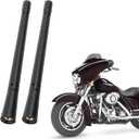 KSaAuto H12 Pair AM/FM Radio Antenna for Harley Davidson Road Street Electra Tour Glide (20 Types Optional) 7 Inch Polished, Copper Core & Screw, Flexible Rubber, Motorcycle Antenna