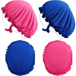 4 Pcs UV Protection Tanning Face Cover Bonnet Cap Set Tanning Mask and Hair Cap Protective Bonnet for Women