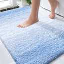 OLANLY Bathroom Rugs Mat 30x20, Extra Soft Absorbent Microfiber Bath Rugs, Rubber Backing, Quick Dry, Machine Washable Bath Mats for Bathroom Floor, Tub and Shower, Home Decor Accessories, Light Blue