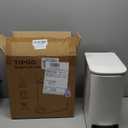 TIPGO Slim Bathroom Trash Can with Lid Soft Close, Step Pedal, 6 Liter / 1.6 Gallon Stainless Steel Trash Bin, Small Garbage Cans for Bedroom, Office, Kitchen (White)