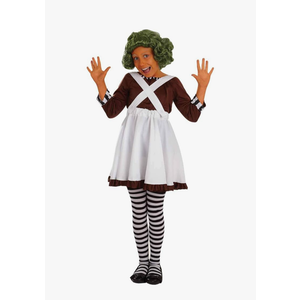 fun shack Girls Chocolate Factory Worker Halloween Costume, Kids Candy Movie Character Outfit for Trick-or-treating Size XL