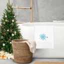 JarThenaAMCS Christmas Hand Towels Winter Blue Snowflake Embroidered Cotton Bathroom Towel Absorbent Bath Towel for Holiday Hand Drying Cleaning Cooking, 29.5 x 13.7 Inch, 2Pcs