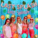 Last Splash Bachelorette Party Decorations Mermaid Bridal Shower Decor Bride to Be Sash Coconut Tree Balloon Blue Foil Fringe Palm Leaves for Summer Pool Summer Beach Bachelorette