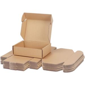 PHAREGE 7x5x2 inch Shipping Boxes Bulk 25 Pack Brown, Tab Lock Tuck Top Mailer Boxes for Packaging Small Business, Small Cardboard Gift Boxes for Wrapping Mailing Present