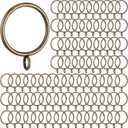 Maitys 100 Pcs Metal Curtain Rings with Eyelet 1.5-inch Inner Diameter Eyelet Curtain Rings for Drapery Clips Hooks for Sliding Window Bathroom Door Shower Rod (Bronze)