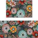 FRAMICS Kitchen Mats Sets 2 Piece, Cushioned Anti Fatigue Kitchen Mats, Washable Kitchen Rugs, Non-Slip Kitchen Floor Mats, Boho Floral Kitchen Rugs, Multicolor, 17.3"x30"+17.3"x47" (Colorful)