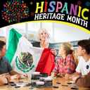 Kenning 300 Pcs Hispanic Heritage Month Giveaways Acrylic Keychains, Silicone Bracelets, Button Pins Gift Bulk for Women, Men, and Cultural Celebrations