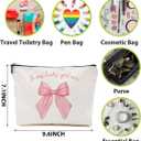 4Pcs Pink Coquette Bow Makeup Bag, Preppy Cosmetic Bags Zipper Pouch Travel Toiletry Bag, Pink Trendy Gifts for Women Girls Coworker Friends Travel Storage Accessories Birthday Christmas Gifts-2