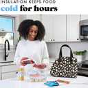 Fit & Fresh Lunch Bag For Women, Insulated Womens Lunch Bag For Work, Leakproof & Stain-Resistant Large Lunch Box For Women With Bottle Pocket, Long Straps, Zipper Closure Laketown Bag Black Cheetah