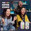 Dragon Glassware x Wheel of Fortune Drinking Glasses - 16 oz Glass Cups with Lids and Straws Set of 2 - Clear Iced Coffee Cups with Lids - Reusable Glass Tumbler with Straw and Lid