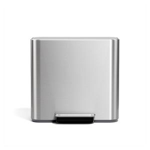 simplehuman Mini Step Can, 16L / 4.3 Gallon Trash Can for Home Offices, Hotel Rooms, Bedrooms, Liner Pocket®, Sleek Internal Hinge, 150,000-Step Pedal, Lid Shox® Silent Close, Brushed Stainless Steel
