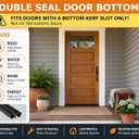 Exterior Door Sweep [2 Pack] 36 Inch Kerf Weather Stripping with Dual Air Tube Seal & Vinyl Fins | Under Door Bottom Seal Strip for Exterior Doors with Kerf Track | Quiet & Tight Fit