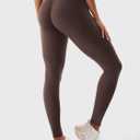 YEOREO Yoga Pants Workout Leggings for Women Hidden Scrunch Butt Lifting Leilanie High Waisted Tummy Control Gym Leggings (Brown, M)