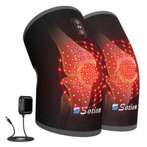 GILLIER Red Light Therapy & Vibration Knee Massage  660nm&850nm Red Light Therapy Heated Device for Knee, Grey