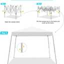 Canopy Tent, 10X10 FT Pop Up Canopy Outdoor Instant Tent Slant Legs with Carrying Bag, Portable Gazebo Shelter for Patio Deck Garden and Beach - 8X8 FT Canopy Cover (White)