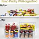 Clear Plastic Storage Bin with Lid, Stackable Storage Boxes Organizing Bin for Pantry, Kitchen, Cabinets, Wardrobe, Closet, Dresser, Bathroom Storage and Organization (2pc-10x6.7x5.3)