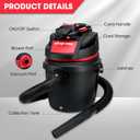 Shop-Vac 5760288 2.5 Gallon Wet/Dry Vacuum, 2.5 Peak HP, 1.25 Inch Diameter x 4 Ft Hose, Portable Compact Design