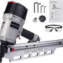 BHTOP 9021NS Framing Nailer 21 Degree 3-1/2" with Depth Adjustment Professional Air Nail Gun (Silver)
