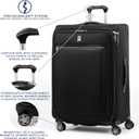 Travelpro Platinum Elite Softside Expandable Checked Luggage, 8 Wheel Spinner Large Suitcase, TSA Lock, Men and Women, Shadow Black, Checked Large 29-Inch