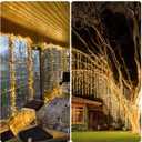 JMEXSUSS 900 LED Outdoor Curtain Lights, 9.5x29.5ft Christmas Lights Plug in with Remote, Twinkle Hanging String Light for Bedroom Wall Wedding Backdrop Window Gazebo Decor, Warm White