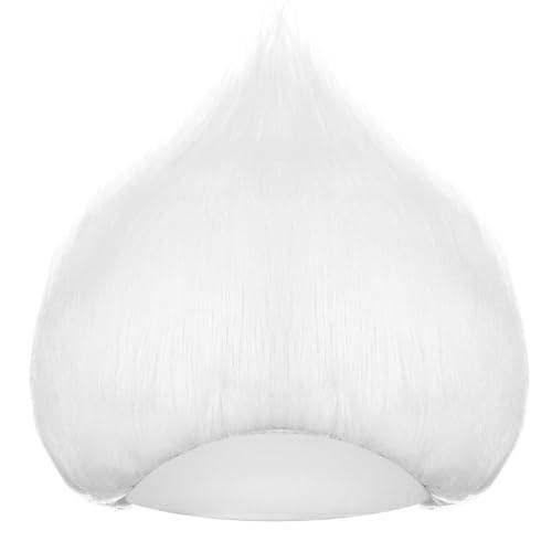 Geyoga Unisex Funny Wig Hairy Costume Funky Hairband Crazy Wig Hair for Mardi Gras Halloween Costume Cosplay Party(White,1 Pcs)