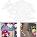 Milisten Floral Stem Water Tubes 50 Pcs Clear Plastic Flower Vials with Pointed Tips for Fresh and Artificial Flowers Arrangements Craft Supplies