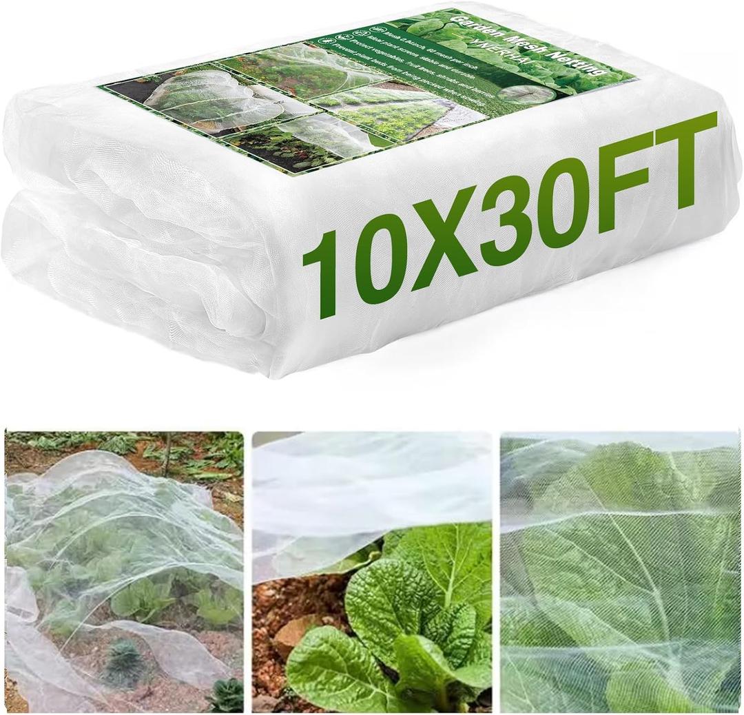 10 X 30FT Garden Mesh Netting Barrier,Plant Fruit Tree Netting for Vegetable Blueberry Bushes Plant Row Cover Screen Protection