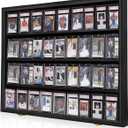 IHEIPYE 36 Graded Sports Card Display Frame - Baseball Card Display Case Lockable - Trading Card Collector Wall Display Holder for Basketball Football Hockey Cards, UV Protection Acrylic,Black