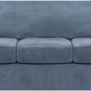 FantasDecor 4 Piece Sofa Velvet Couch Covers for 3 Cushion Stretch Slipcover with Individual Seat Cushion Elastic Furniture Protector for Pets, Machine Washable (Sofa,Stone Blue)