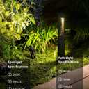 SUNVIE 12-Pack Low Voltage Pathway Lights Wired with Spotlights LED Outdoor Landscape Lighting Kit for Path, Garden, Yard, Patio, Cast-Aluminum, IP65 Waterproof, 12-24V AC/DC, 3000K Warm White, Black