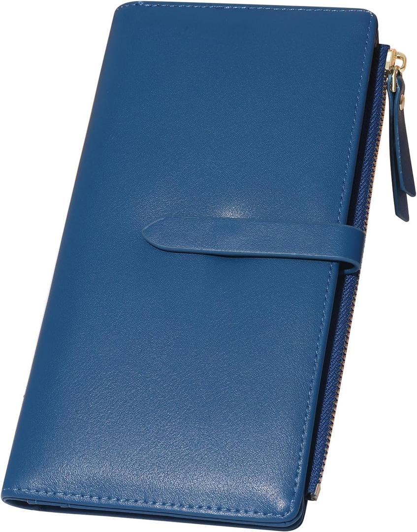 2 x Slim Wallets for Women Credit Card Holder RFID Bifold Clutch Wallets Checkbook with Zipper Pocket