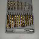 COMOWARE Titanium Impact Drill Bit Set - 30 Pcs Hex Shank HSS, Quick Change Design, 1/16"-1/2"