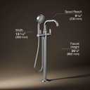 Castia by Studio McGee Floor-Mount Bath Filler Trim with Handshower