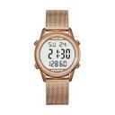 TIMEURE Women's Step Counter Pedometer Watch Crystal Stone, No App, No Charging Needed for Step, Calorie, Distance Tracking, Alarm, Countdown Timer, TU-2401 (Crystal Brown)