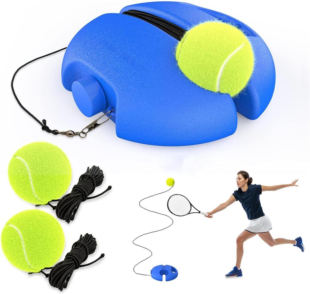 Tennis Trainer Rebound Ball with 3 String Balls, Solo Tennis Training Equipment, Portable Tennis Training Tool, Tennis Rebounder Kit,Suitable for Beginners Sport Exercise
