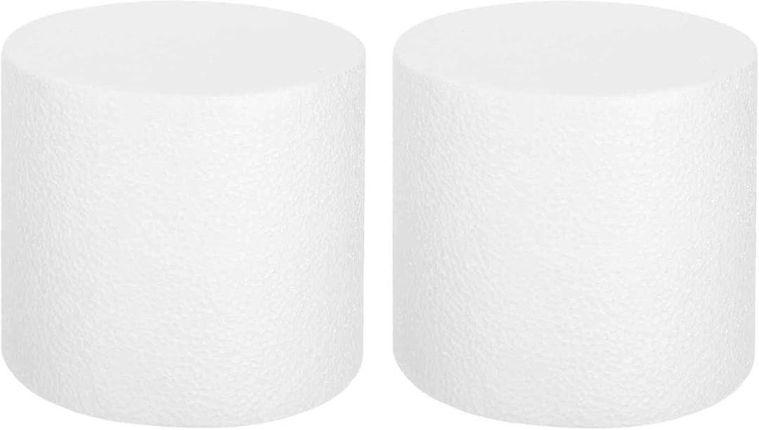 MECCANIXITY Round Foam Cake Dummy, 6"x 6" White Fake Cake Circles Dummies Decorating Display for Wedding Birthday Party Cakes Decoration Crafts and Window Displays