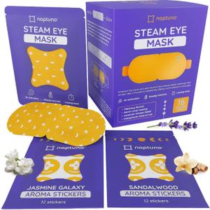 Steam Eye Mask for Dry Eyes, Self Heating Eye Mask Disposable, Self Heating Eye Compress Disposable Eye Masks, Puffiness, Travel, Relaxing Spa Gifts + 12 Arooma Stickers (Lavender) pack 32