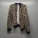 Milumia Women's Leopard Print Zip Up Bomber Jacket Long Sleeve Jackets Outwear (Medium, Khaki)