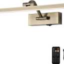 5000mAh Picture Light Battery Operated,15.7In Antique Bronze Wireless Rechargeable Picture Light 3 Colors Dimmable Art Light with Remote Timer for Paintings,Gallery