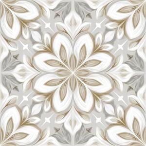 IOHEFY 10PCS Peel and Stick Floor Tiles 12x12 Inch Gray Beige Floral Pattern Self Adhesive Vinyl Flooring Square Planks for Kitchen Bathroom Bedroom Living Room Home Renovation DIY Decor